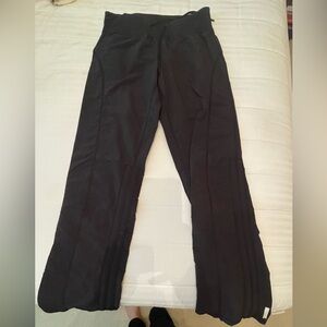Black workout pants with elastic waist